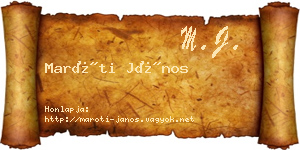 Maróti János névjegykártya