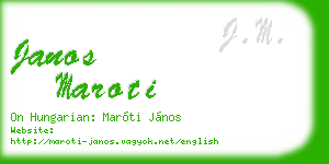 janos maroti business card