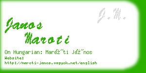 janos maroti business card
